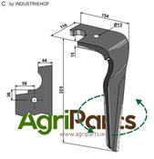 Tine for rotary harrows, left model - AgriParts