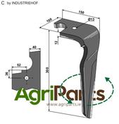 Tine for rotary harrows, left model - AgriParts