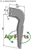Tine for rotary harrows, left model - AgriParts