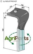 Tine for rotary harrows (DURAFACE) - left model - AgriParts