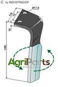 Tine for rotary harrows (DURAFACE) - left model - AgriParts