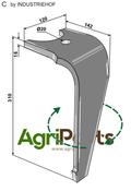 Tine for rotary harrows, right model - AgriParts