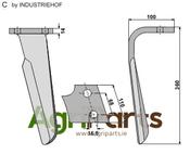 Tine for rotary harrows, left model - AgriParts