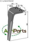 Tine for rotary harrows, left model - AgriParts