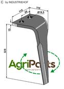 Tine for rotary harrows, right model - AgriParts