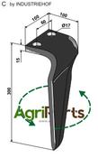 Tine for rotary harrows, left model - AgriParts