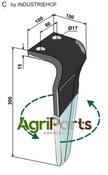 Tine for rotary harrows (DURAFACE) - left model - AgriParts