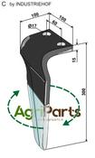 Tine for rotary harrows (DURAFACE) - right model - AgriParts