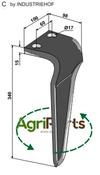 Tine for rotary harrows, left model - AgriParts