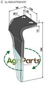 Tine for rotary harrows (DURAFACE) - right model - AgriParts
