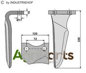 Tine for rotary harrows, right model - AgriParts