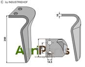Tine for rotary harrows, left model - AgriParts