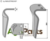 Tine for rotary harrows, right model - AgriParts