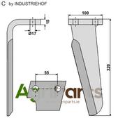 Tine for rotary harrows, left model - AgriParts