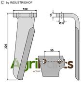 Tine for rotary harrows, right model - AgriParts