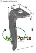 Tine for rotary harrows, right model - AgriParts