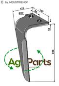Tine for rotary harrows, left model - AgriParts