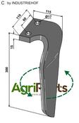 Tine for rotary harrows, left model - AgriParts