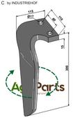Tine for rotary harrows, right model - AgriParts