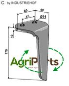 Tine for rotary harrows, right model - AgriParts