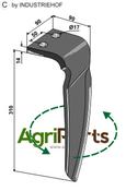 Tine for rotary harrows, left model - AgriParts