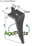 Tine for rotary harrows, left model - AgriParts