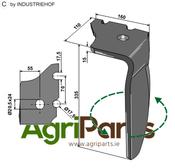 Tine for rotary harrows, left model - AgriParts