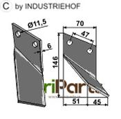 Rotary tine, right model - AgriParts