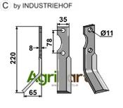 Rotary tine, left model - AgriParts