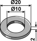 Aluminium washer Ø20x2xØ10 (10125A) - AgriParts image