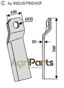 Twisted comminution blade - long - right image