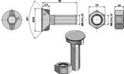 Plough bolt M12x1,25 x 40 with hexagon nut (12404449) image