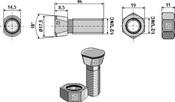 Plough bolt 1/2”UNCx46 with hexagon nut (1246GB) image