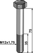 Hexagon bolt M12x1,75Ã75 without nut (127593110) image