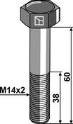 Hexagon bolt M14x2x60 without nut (146093110) image