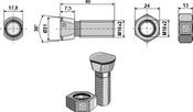 Plough bolt M16x2x40 with hexagon nut (1640FR) image