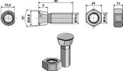 Plough bolt M16x2x80 with hexagon nut (1680S.KV) image