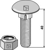 Saucer-head screw M12x1,75×40 with self-locking nuts (51-1027) image