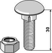 Saucer-head screw M10x1,5×30 with self-locking nuts (51-1029) image