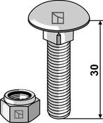 Saucer-head screw M8x1,25Ã30 with self-locking nuts (51-1035) image