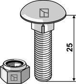 Saucer-head screw M8x1,25×25 with self-locking nuts (51-1036) image
