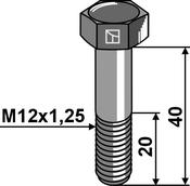 Hexagon bolt with metric fine thread – M12x1,25×40 – 12.9 (51-1240) image