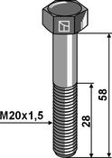Hexagon bolt with metric fine thread – M20x1,5X58 – 10.9 (51-2058) image