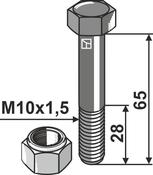 Hexagon bolt M10x1,5×65 with self-locking nut (63-1065-1) image
