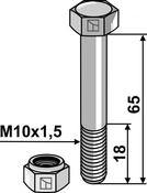 Bolt with self-locking nut â M10 â 10.9 (63-1065) image