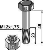 Hexagon Bolt M12x1,75Ã45 with self-locking nut (63-1245-1) image