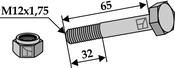 Hexagon Bolt M12x1,75Ã65 with self-locking nut (63-1265-1) image