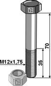 Hexagon Bolt M12x1,75×70 with self-locking nut (63-1270-1) image