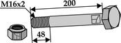Hexagon Bolt M16x2x200 with self-locking nut (63-16200) image