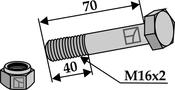 Hexagon Bolt M16x2x70 with self-locking nut (63-1670) image